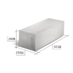 Блок D600 B3,5 F100 625х200х200 газобетонный ровный — изображение 2