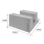 Блок D500 B2,5 F100 500х300х250 газобетонный U-образный — изображение 2